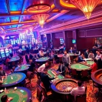 Exciting gameplay at iwinclub showcased in a luxurious casino scene.