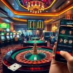 Engaged players enjoying a vibrant gaming experience at Jogoluck casino, featuring exciting tables and modern interfaces.