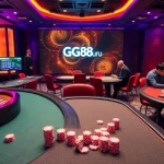 Players enjoying exciting games at GG88 Guru online casino with poker chips and roulette wheel.