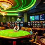Experience sbobet login excitement at a vibrant casino with poker tables and slot machines.