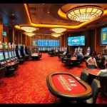 Exciting gameplay at GO 88 with illuminated slot machines and poker tables.