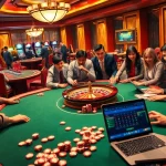 Engage in the thrilling rr 88 online casino experience, surrounded by players at vibrant tables and slot machines.