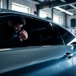 Installing the best window tint Chattanooga TN on a sleek vehicle with professionalism.