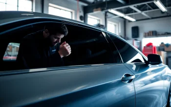 Installing the best window tint Chattanooga TN on a sleek vehicle with professionalism.
