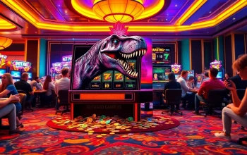 Experience thrilling gameplay at pen4d, where players spin the vibrant T-Rex slot machine for massive wins.
