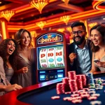 Penned players enjoy vibrant slot games at a modern casino, winning big with pen4d.