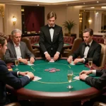 Keonhacai VIP gaming room showcasing an exclusive poker game in progress, highlighting luxury.