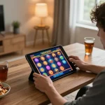 Experience excitement with gtatogel online slot gaming on a tablet in a cozy setting