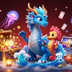 Experience the thrill of fatfishcantinagrill with spinning slot reels and vibrant casino elements.