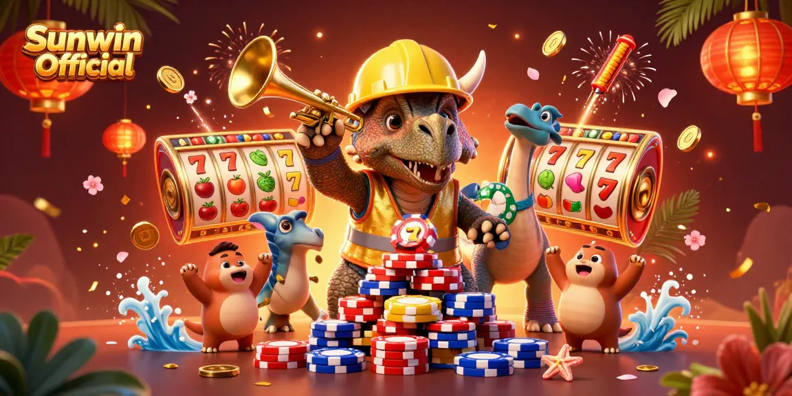 Engage with Sunwin Official for thrilling slot experiences while celebrating with lively characters.
