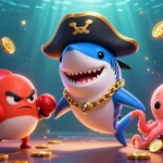 Engage with slot gacor maxwin in this vibrant 3D scene featuring casino-themed characters and elements.