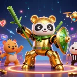 Play exciting slots with sunwin chính hãng surrounded by vibrant game machines and cheering animals.