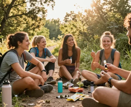 Greenhouse THCa flower highlighted in outdoor wellness scene with friends sharing CBD products, emphasizing natural health benefits.