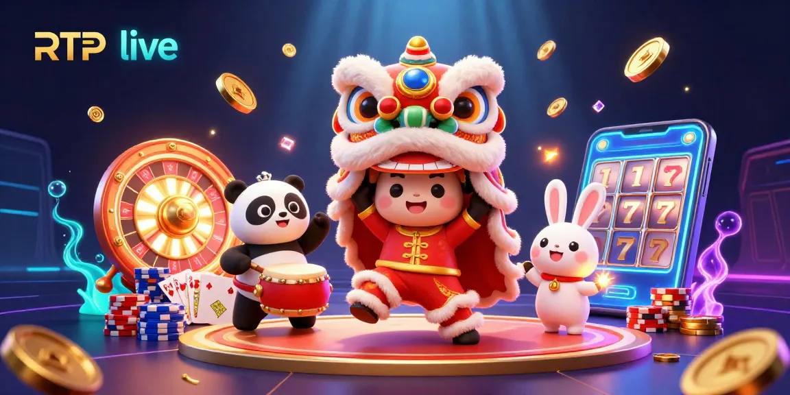 Experience RTP live with exciting casino elements in a vibrant 3D illustration.