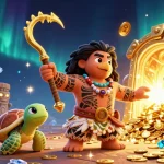 Experience the excitement of link slot 777 with our vibrant 3D casino illustration featuring lucky symbols and treasure.