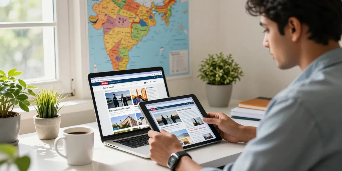 Person engaged with https://www.theindaily.com news updates in a modern workspace.